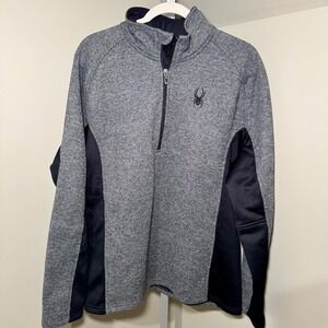 Spyder Outbound Men's Gray Half Zip Pullover Sweater Jacket Ski Size XL Fleece